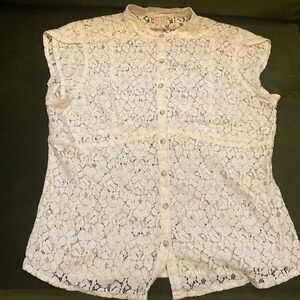 Michael Kors Button Down Lace Top